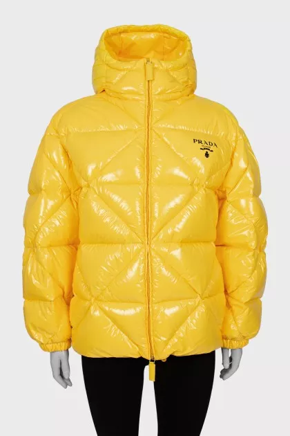 Oversized yellow down jacket