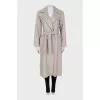 Wool beige coat with belt