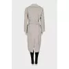 Wool beige coat with belt