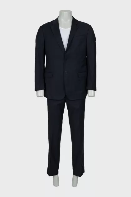 Men's Blue Checkered Suit