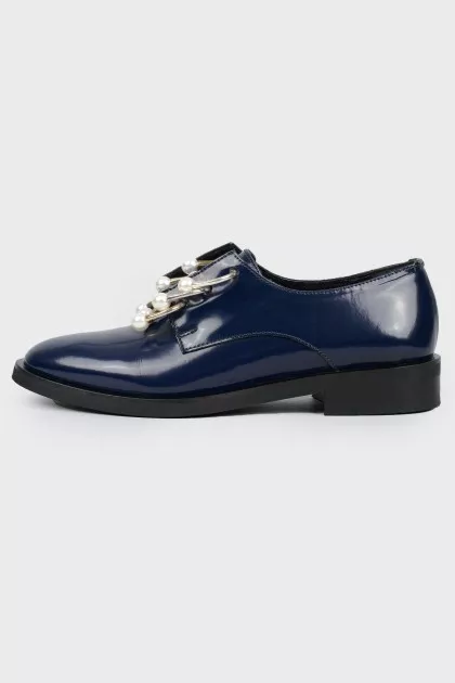 Patent blue shoes