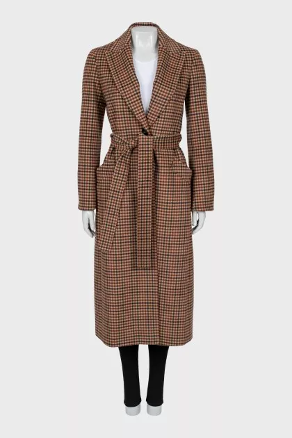Checkered coat with tag