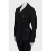 Wool jacket with belt