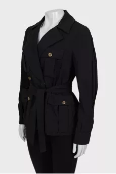Wool jacket with belt