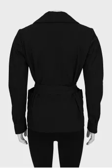 Wool jacket with belt