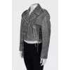 Leather jacket with lacing on the sides