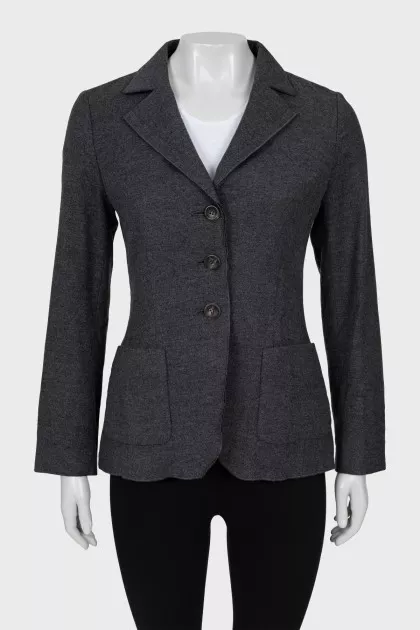 Fitted jacket in wool and cashmere