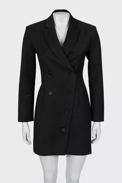 Button-down jacket dress with tag