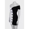 Black and White Draped Mini Dress