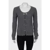 Gray cardigan decorated with buttons