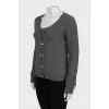 Gray cardigan decorated with buttons