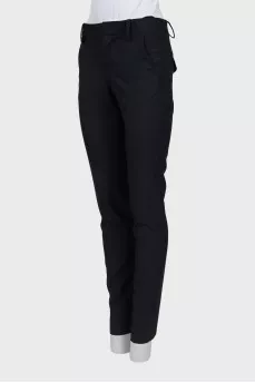 Wool trousers with a mid-rise