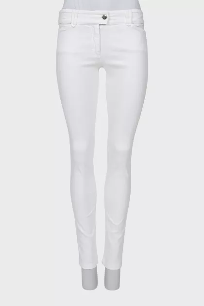 White mid rise skinny jeans