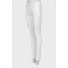 White mid rise skinny jeans