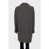 Loose fit coat with leather buckle