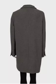 Loose fit coat with leather buckle