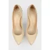 Beige studded pumps