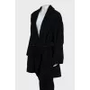Loose-fitting coat with belt