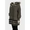 Coat decorated with fur with tag