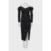 Dress with a printed slit
