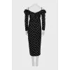 Dress with a printed slit