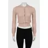 Cropped cardigan with perforation