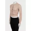 Cropped cardigan with perforation