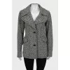 Black and white printed short coat