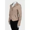 Leather jacket with buttons