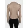 Leather jacket with buttons