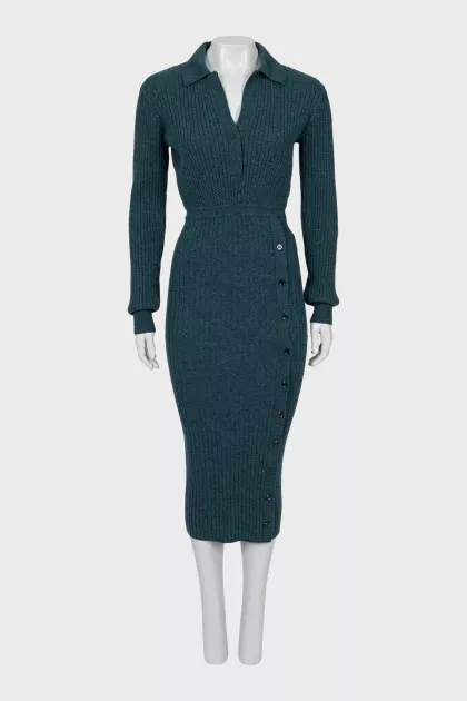 Ribbed wool and cashmere dress