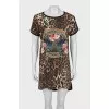 Silk dress with short sleeves