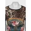 Silk dress with short sleeves