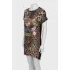 Silk dress with short sleeves