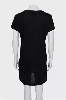 Silk dress with short sleeves