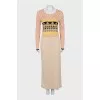 Fitted maxi dress with side slit