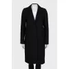 Black coat with patch pockets