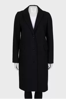 Black coat with patch pockets
