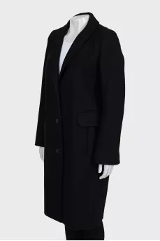 Black coat with patch pockets