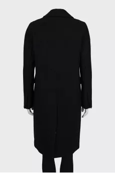 Black coat with patch pockets