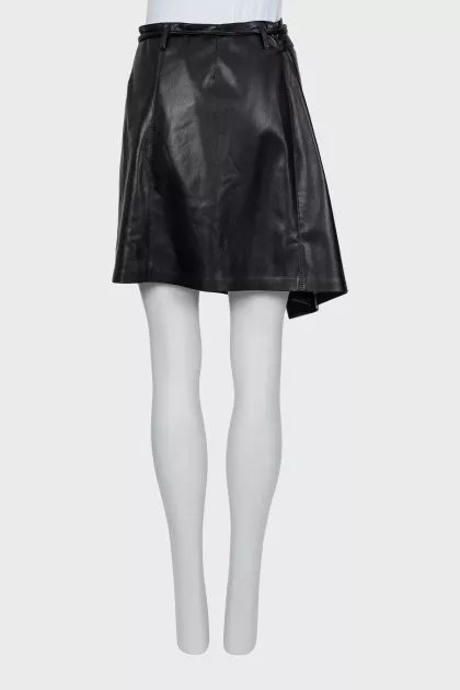 Black eco-leather skirt