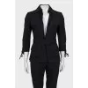 Wool suit with patch pockets