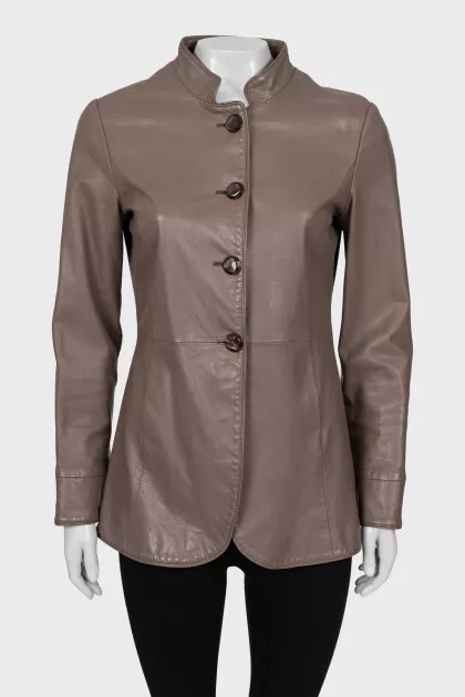 Brown leather jacket