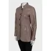 Brown leather jacket