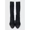 Textile ankle boots with rubber toe