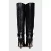 Leather boots with gold buckle