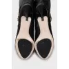 Leather boots with gold buckle