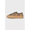 Textile sneakers with a textured sole