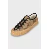 Textile sneakers with a textured sole