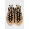 Textile sneakers with a textured sole
